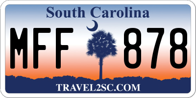 SC license plate MFF878