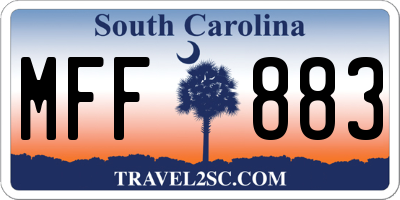 SC license plate MFF883
