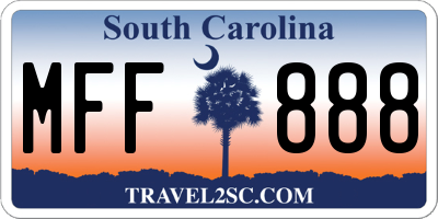 SC license plate MFF888