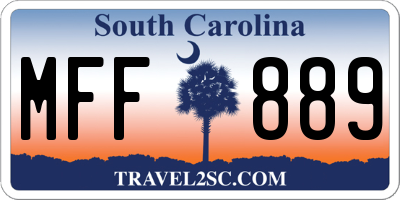 SC license plate MFF889