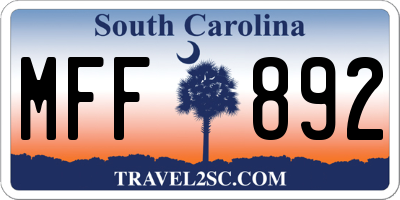 SC license plate MFF892