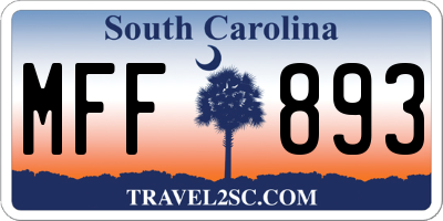 SC license plate MFF893