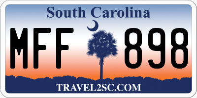 SC license plate MFF898