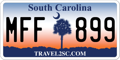 SC license plate MFF899