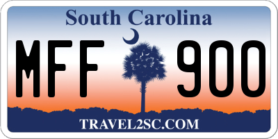 SC license plate MFF900