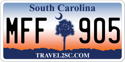 SC license plate MFF905