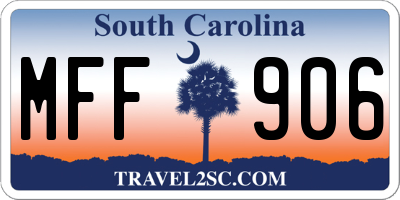 SC license plate MFF906