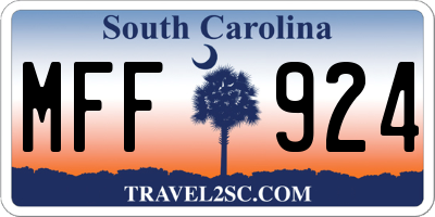 SC license plate MFF924