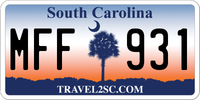 SC license plate MFF931