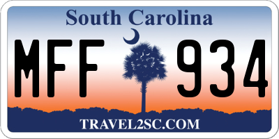 SC license plate MFF934