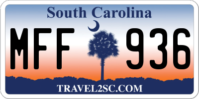 SC license plate MFF936