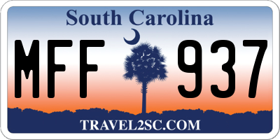 SC license plate MFF937