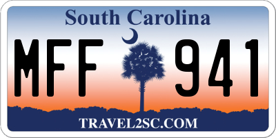 SC license plate MFF941
