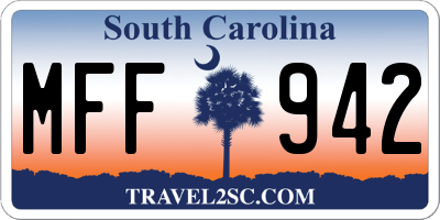 SC license plate MFF942