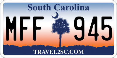 SC license plate MFF945