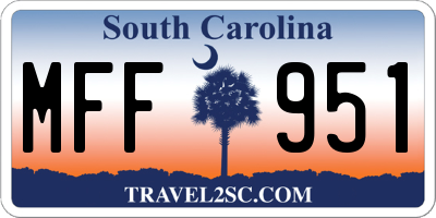 SC license plate MFF951