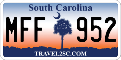 SC license plate MFF952
