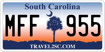 SC license plate MFF955