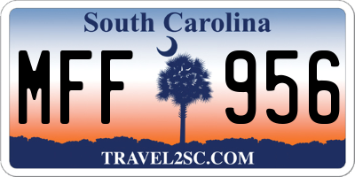 SC license plate MFF956