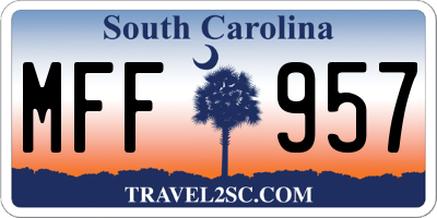 SC license plate MFF957