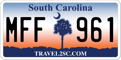 SC license plate MFF961