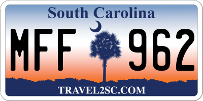 SC license plate MFF962