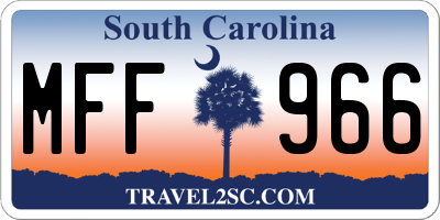 SC license plate MFF966