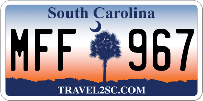 SC license plate MFF967