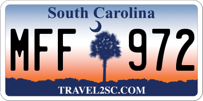 SC license plate MFF972
