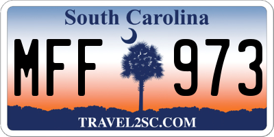 SC license plate MFF973