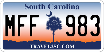 SC license plate MFF983