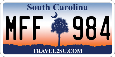 SC license plate MFF984