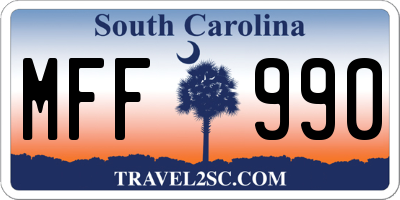SC license plate MFF990