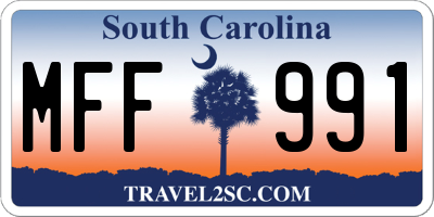 SC license plate MFF991