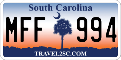 SC license plate MFF994