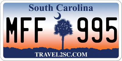 SC license plate MFF995