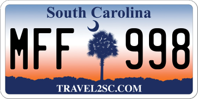 SC license plate MFF998