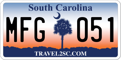 SC license plate MFG051