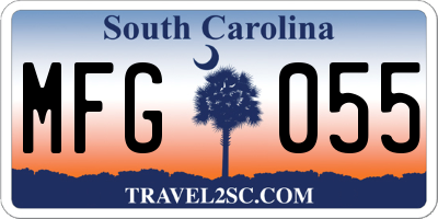 SC license plate MFG055