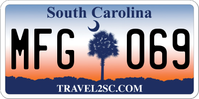 SC license plate MFG069