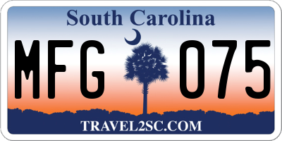 SC license plate MFG075