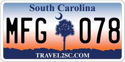 SC license plate MFG078