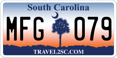 SC license plate MFG079