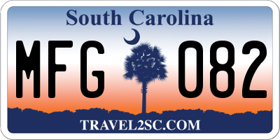 SC license plate MFG082