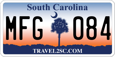 SC license plate MFG084