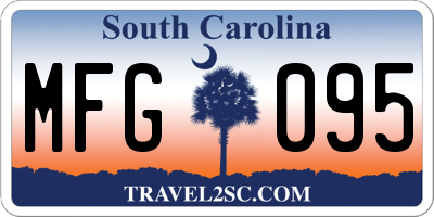 SC license plate MFG095