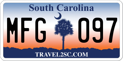 SC license plate MFG097