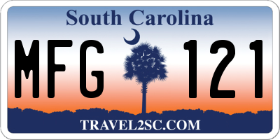 SC license plate MFG121