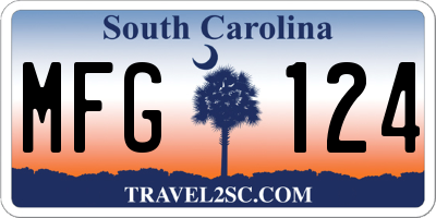 SC license plate MFG124