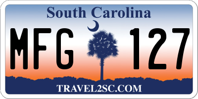 SC license plate MFG127